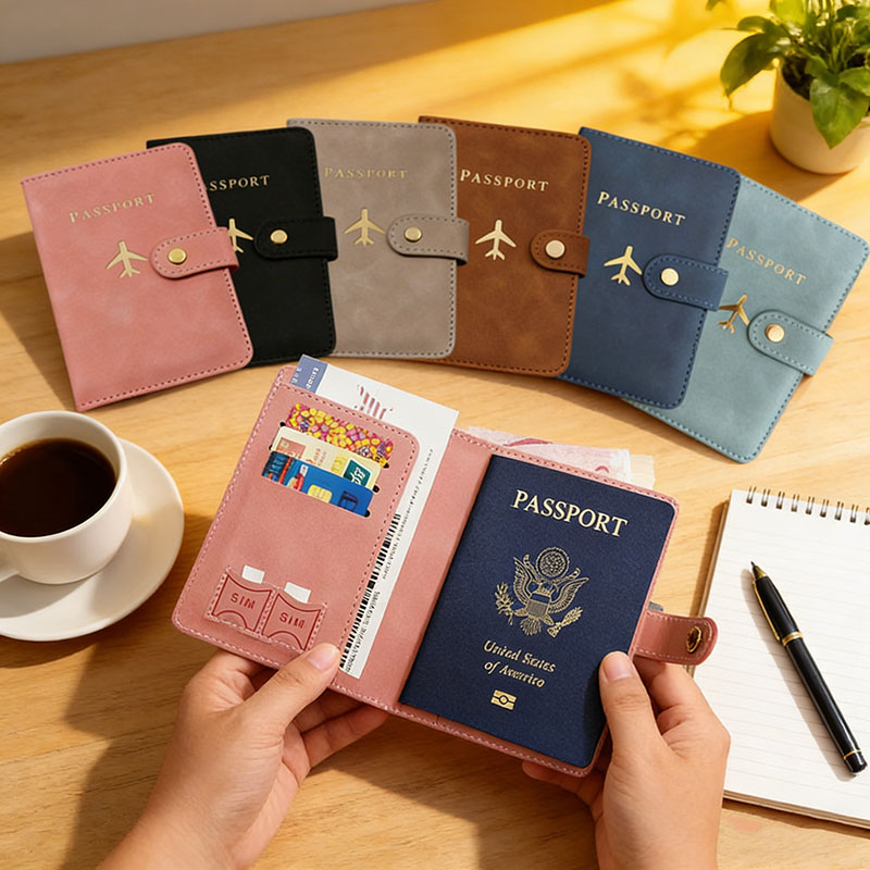 Men'S Accessories Essentials - Capa de Couro para Passaporte e