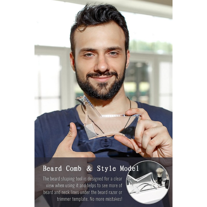 Men Accessories Guide - Ferramenta para Modelar Barba e Bigode,