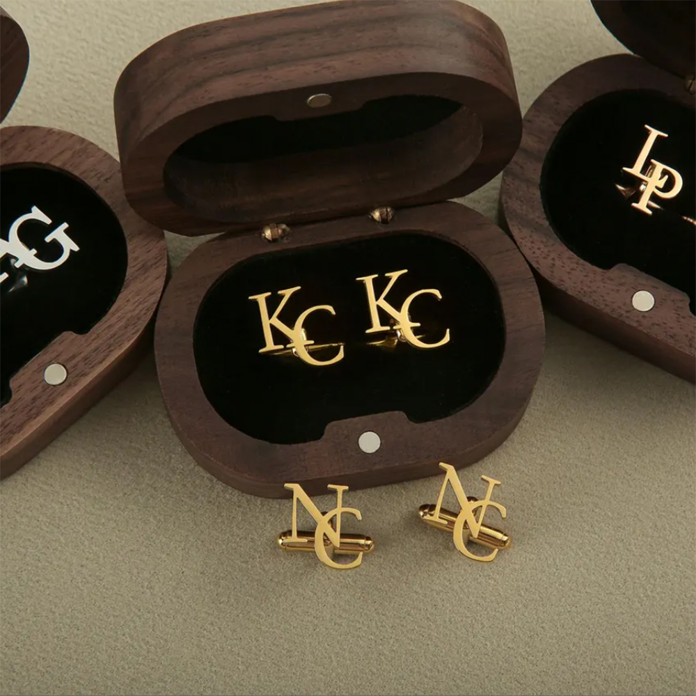 Cufflink Box Set - Abotoaduras personalizadas com combinação de letras