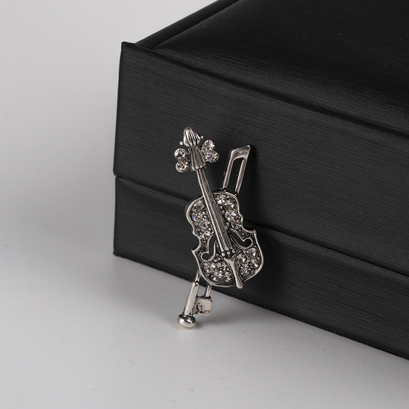 Broche de violino de cristal,  - Men Accessories Brooch avaliação e preço