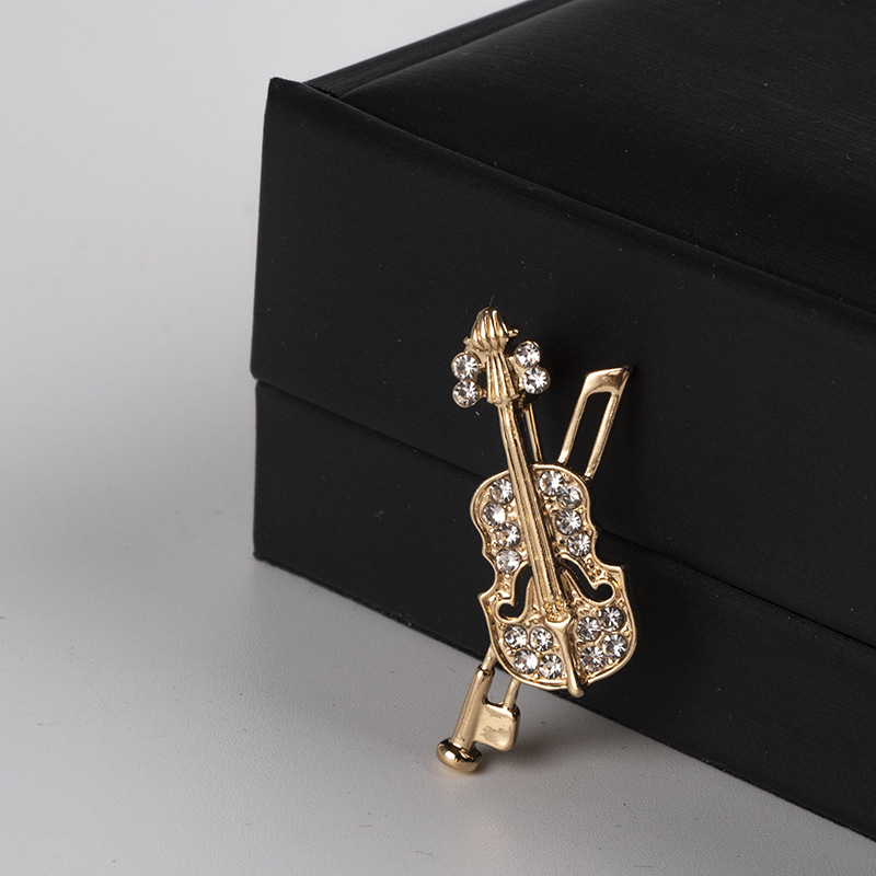 Broche de violino de cristal,  - Men Accessories Brooch avaliação e preço